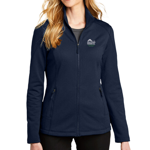   - Ladies Grid Fleece Jacket Thumbnail