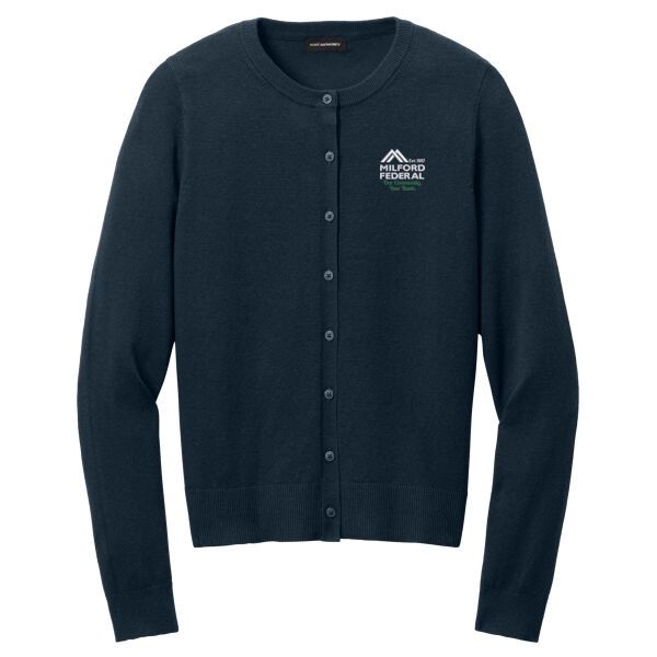   - Women's Easy Care Crewneck Cardigan Sweater Thumbnail